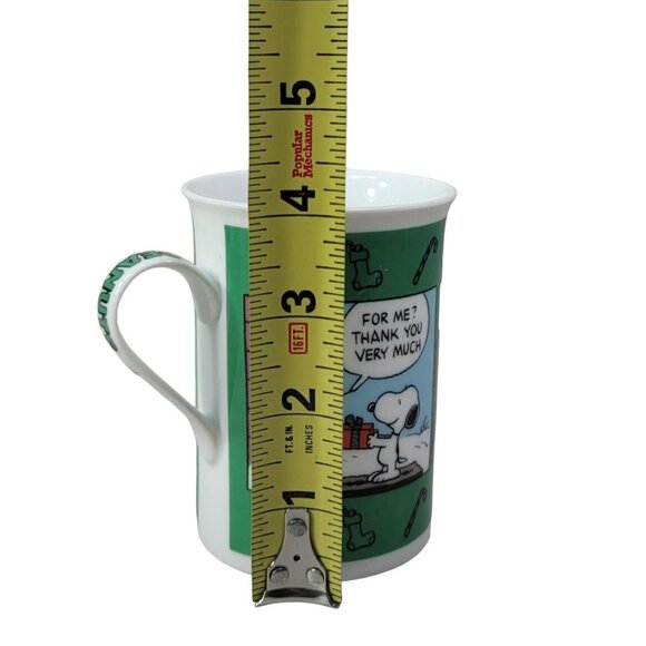 2/$15 Danbury Mint Peanuts Christmas Mug Green December Calendar Charlie Brown - Picture 9 of 9